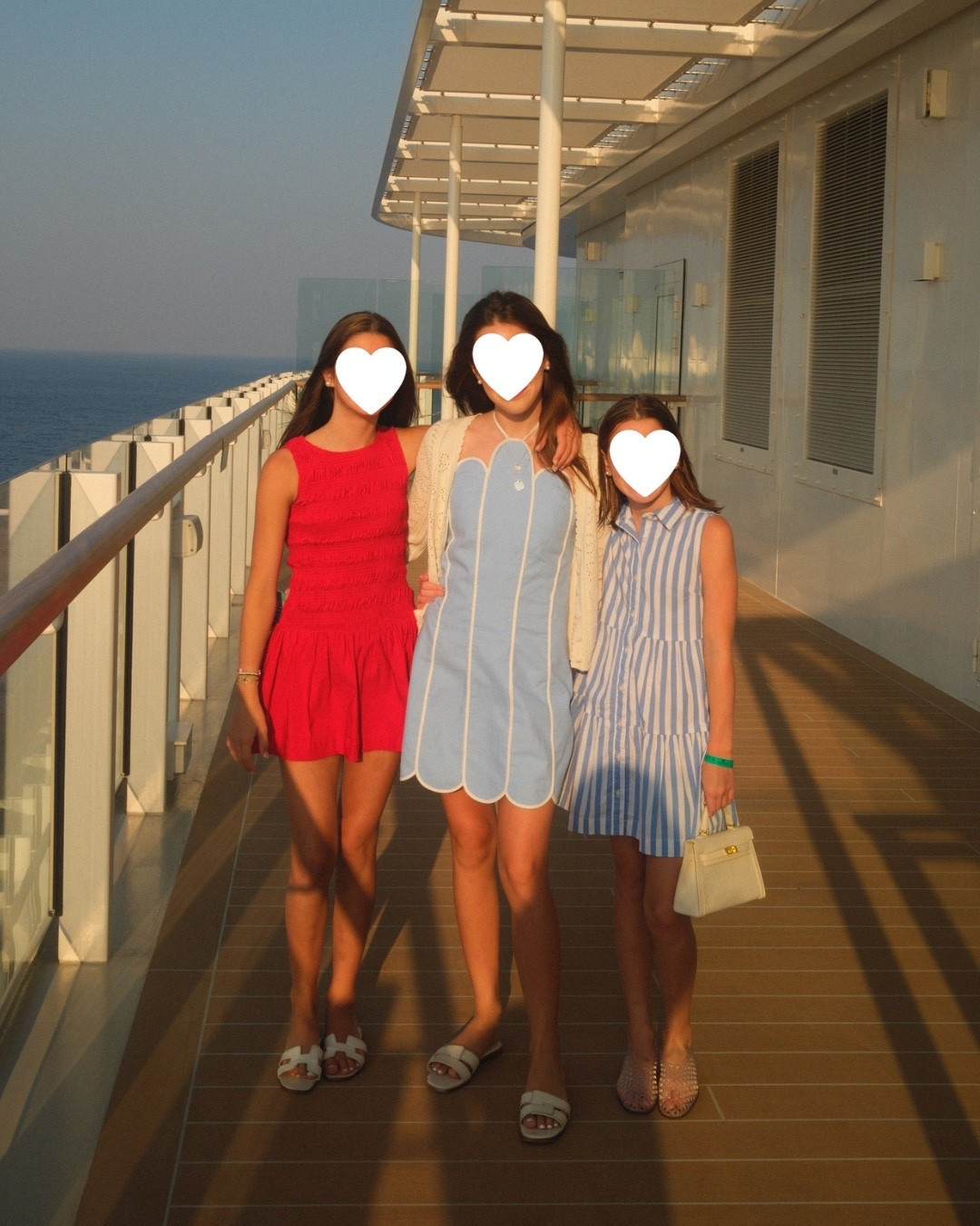 My girls at golden hour on our Mediterranean cruise. 💙❤️ I've linked some of the pieces they're wearing and included a few similar options. English Factory and Faithfull have become go-to brands thanks to their XXS and XS sizing—finding elevated styles for preteens has never been easier. 

 #LTKootd #LTKTravel #LTKKids