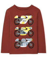 Baby And Toddler Boys Long Sleeve Motorcycle Graphic Tee | The Children's Place | The Children's Place