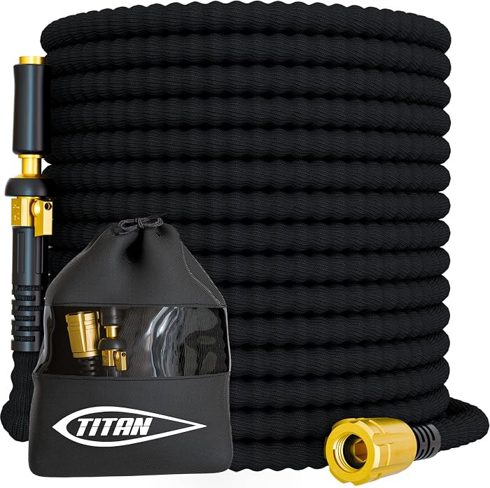 TITAN Flexible Garden Hose 50FT \u2013 Ultra Lightweight, Heavy Duty Water Hose with Brass Fittin... | Amazon (US)