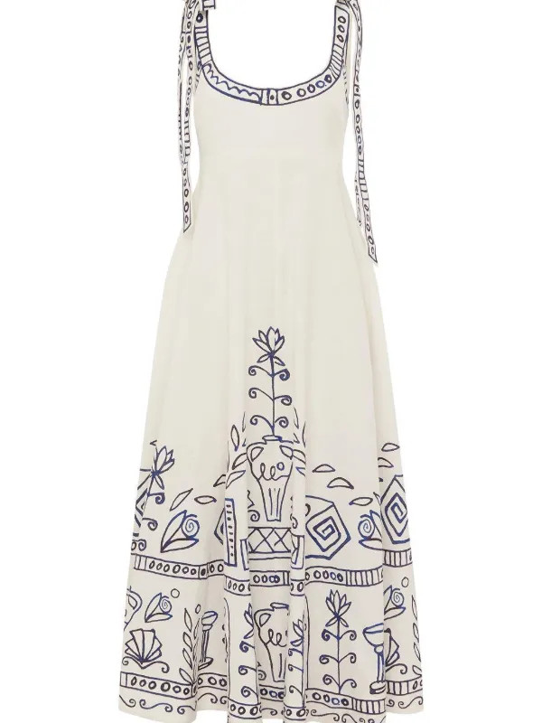 ALEMAIS Leela Midi Dress | Neutrals | FARFETCH | Farfetch Global