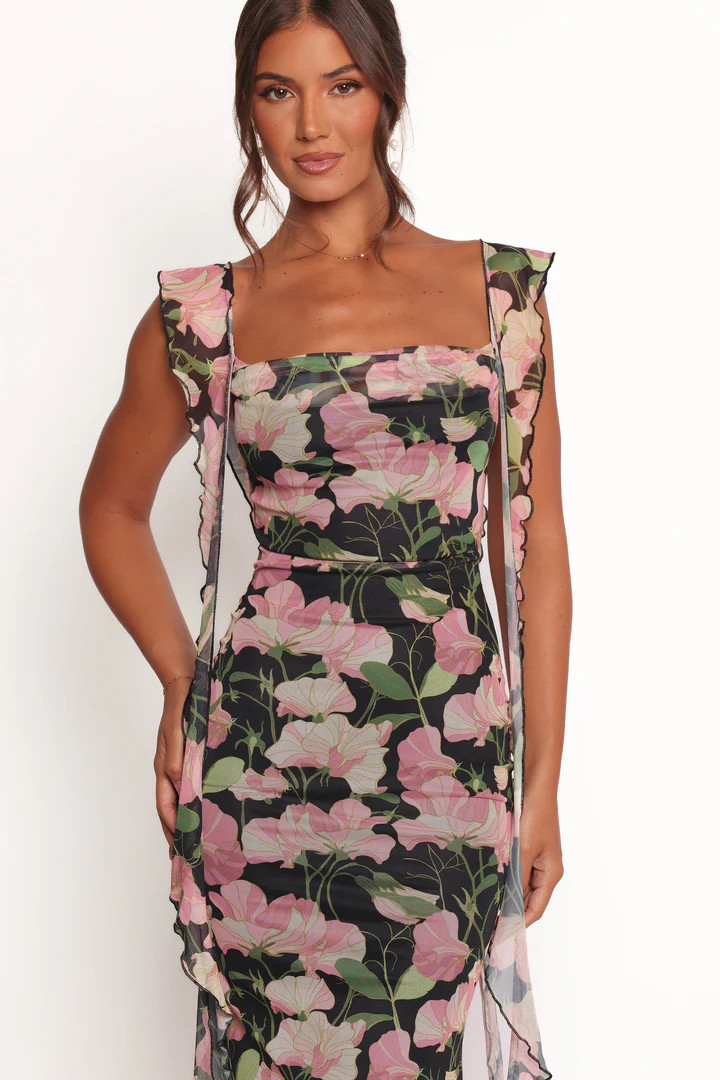 Chiara Maxi Dress - Black Floral | Petal & Pup (US)