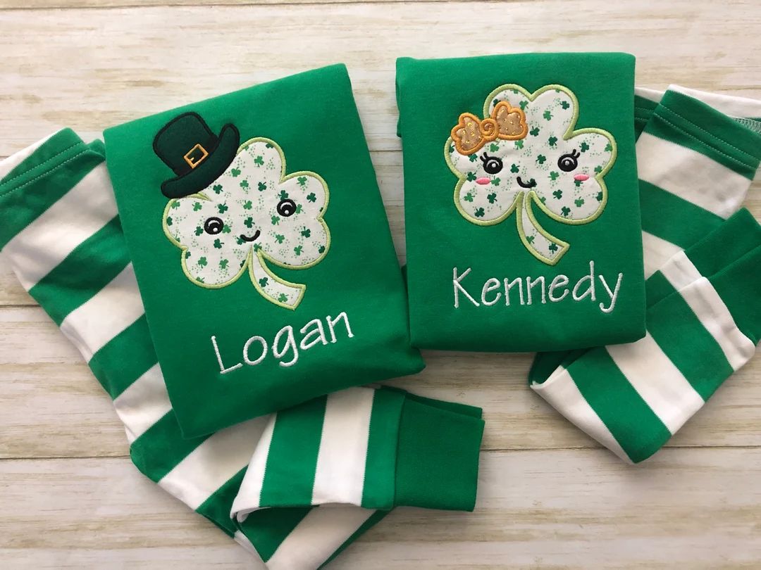 Personalized St.patricks Day Pajamas Kid Toddler Baby - Etsy | Etsy (US)