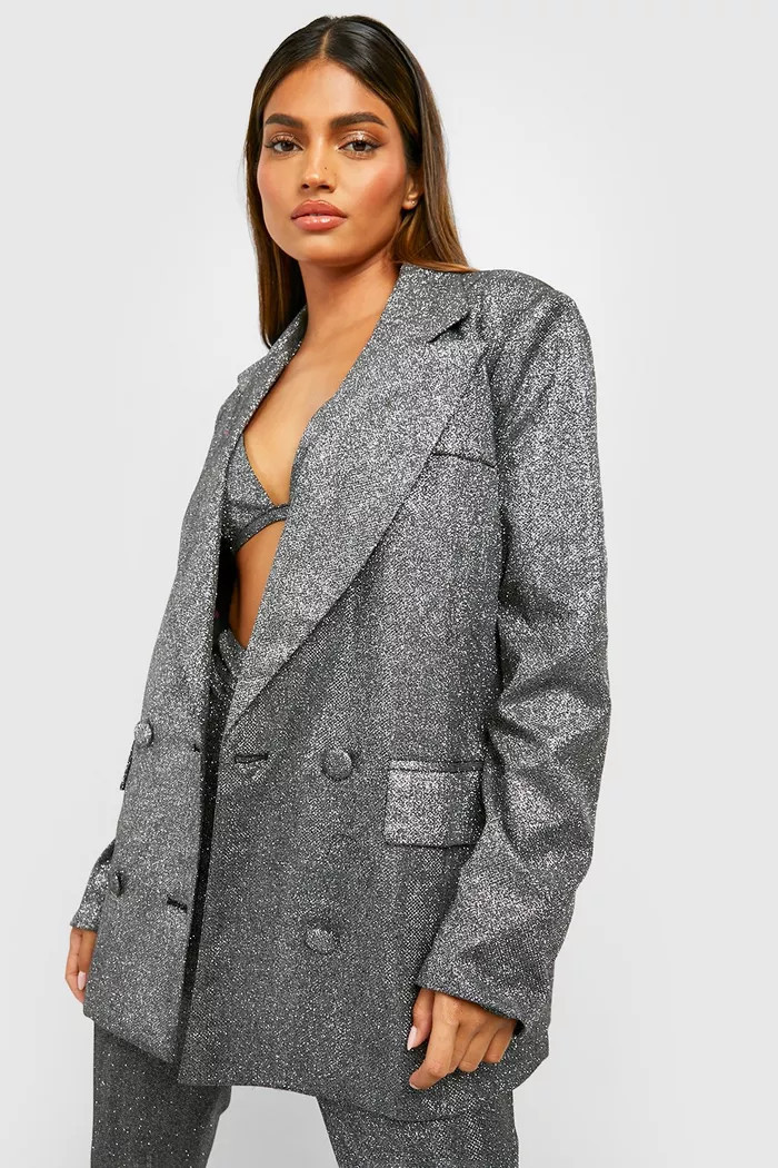 Glitter Oversized Tailored Blazer | boohoo (US & Canada)