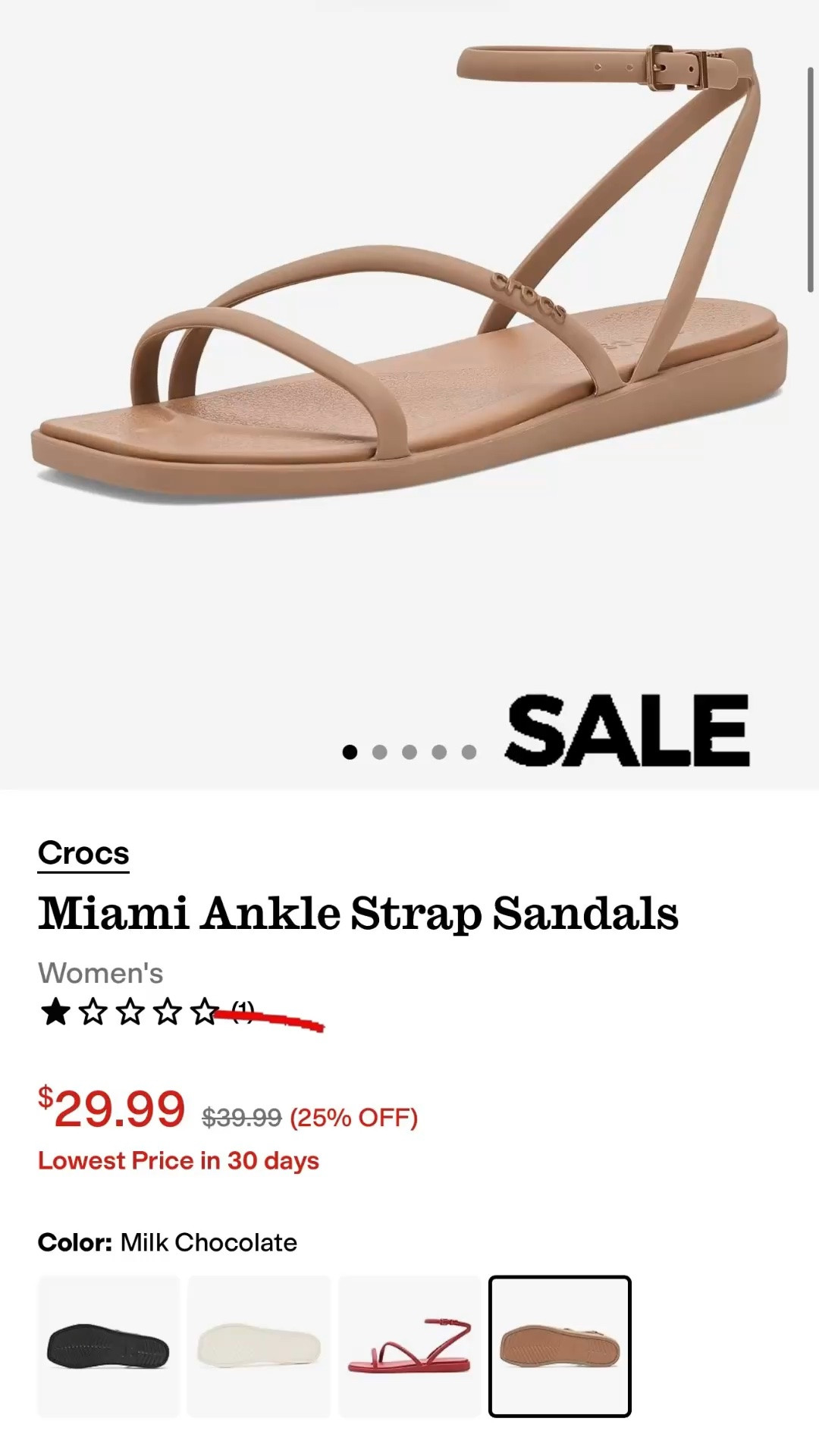 Under $30‼️These are in my weekly rotation of sandals during the spring and summer. The strap around the ankle gives a little more dressy feel vs the slide on croc sandal. @crocs @Zappos 

Over 40 style, summer sandal, spring sandal

#LTKSaleAlert #LTKSwim #LTKgrwm