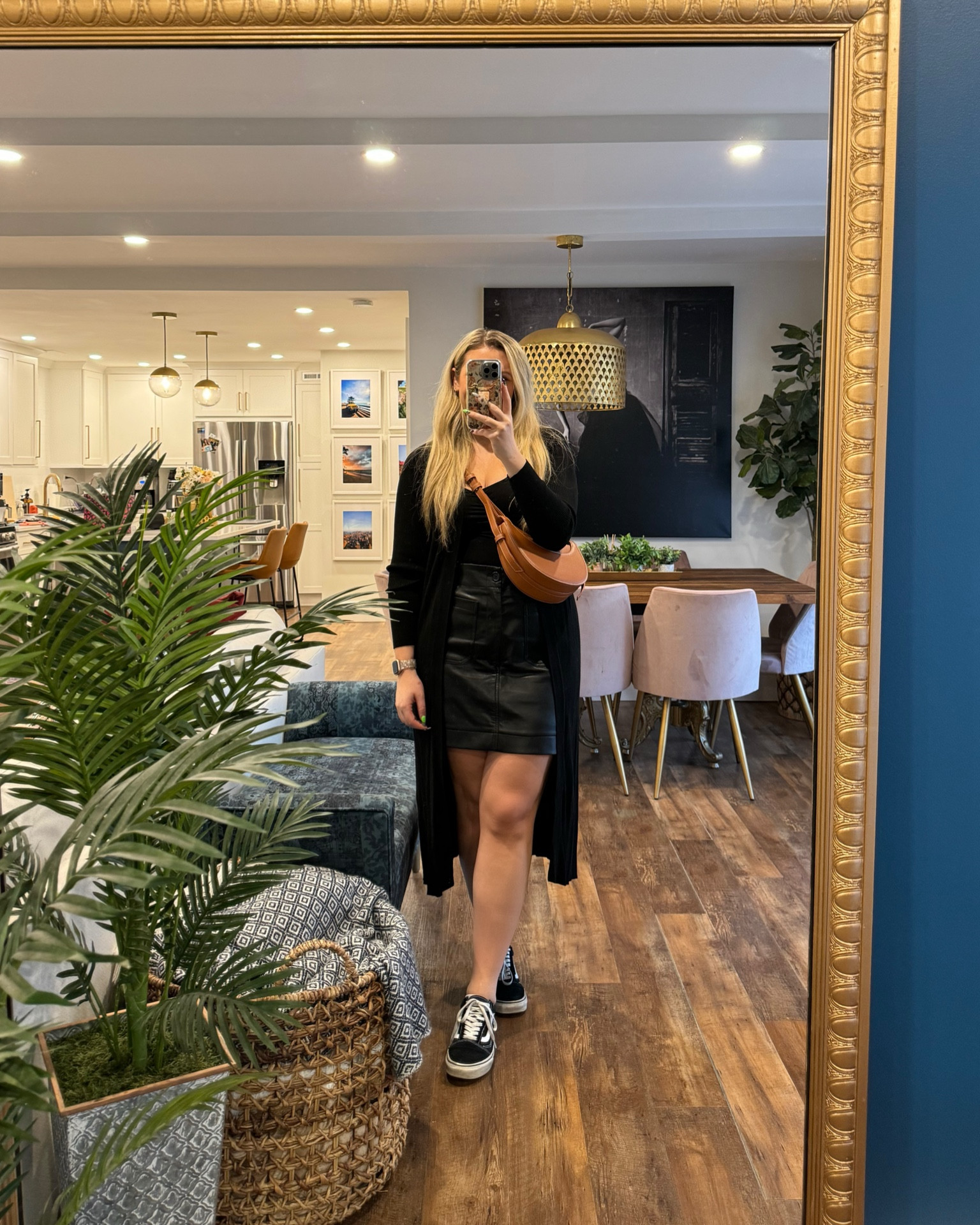 Amazon slimming tank, faux leather skirt wearing a large but the waist is big

#LTKMidsize #LTKStyleTip #LTKFindsUnder100