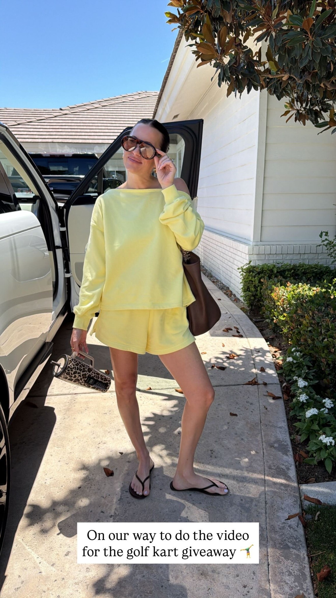 On our way to do the video for the golf kart giveaway 🤸‍♀️