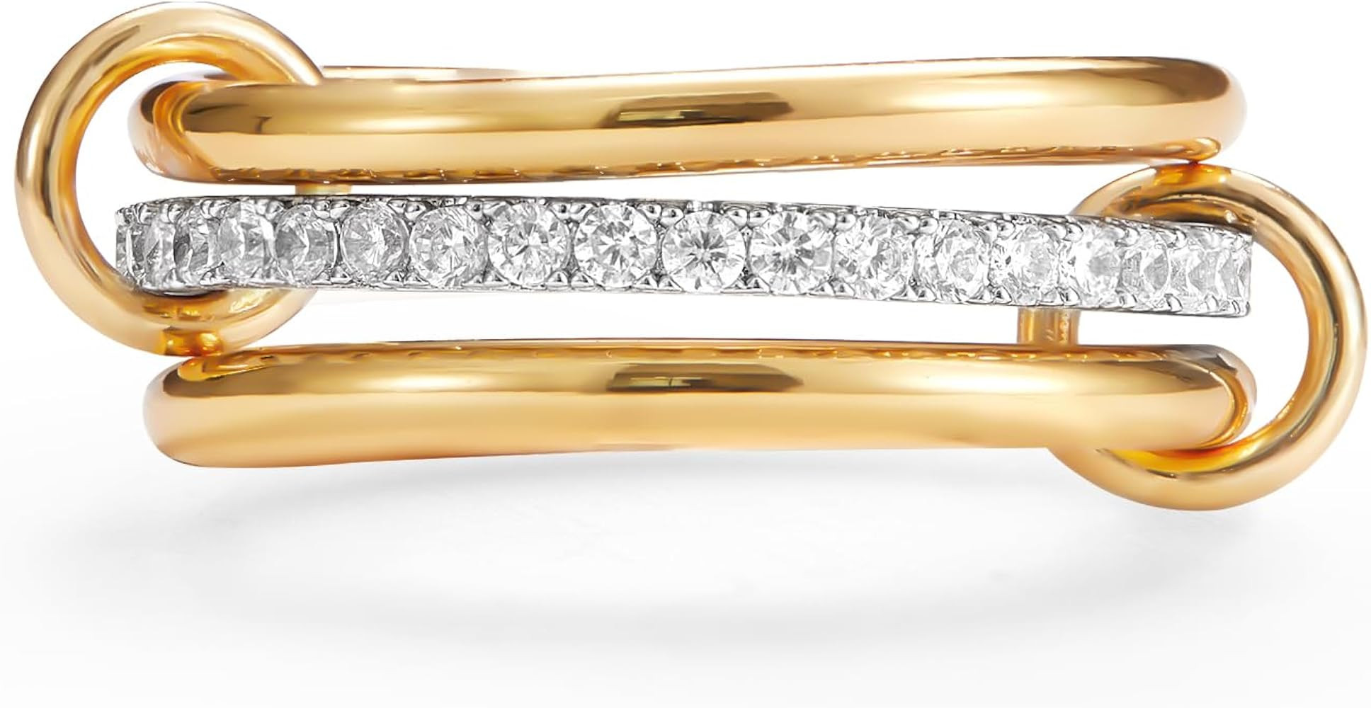 Gold Stackable Rings for Women 18K Gold Plated Interlocked Stackable Rings for Women - Statement ... | Amazon (US)