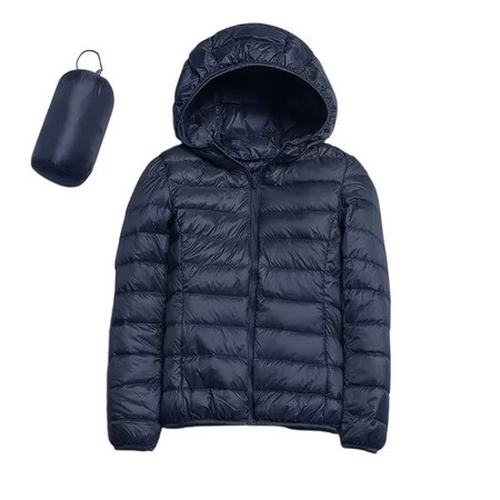 Sopiago Women s Lightweight Long-Sleeve Water-Resistant Packable Puffer Jacket Womens Navy M | Walmart (US)