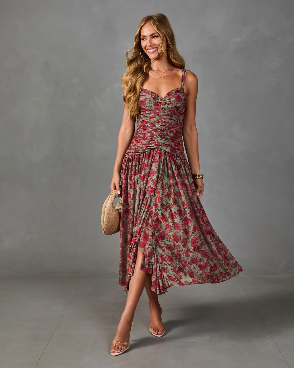 Orchard Lane Floral Mesh Maxi Dress | VICI