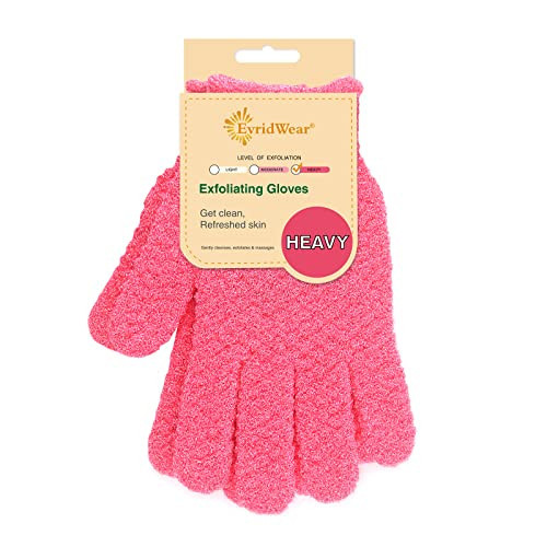 Evridwear Exfoliating Glove Shower Gloves Exfoliate Dead Skin for Dry Sensitive Skin No Irritation with Hanging Loop | Amazon (US)