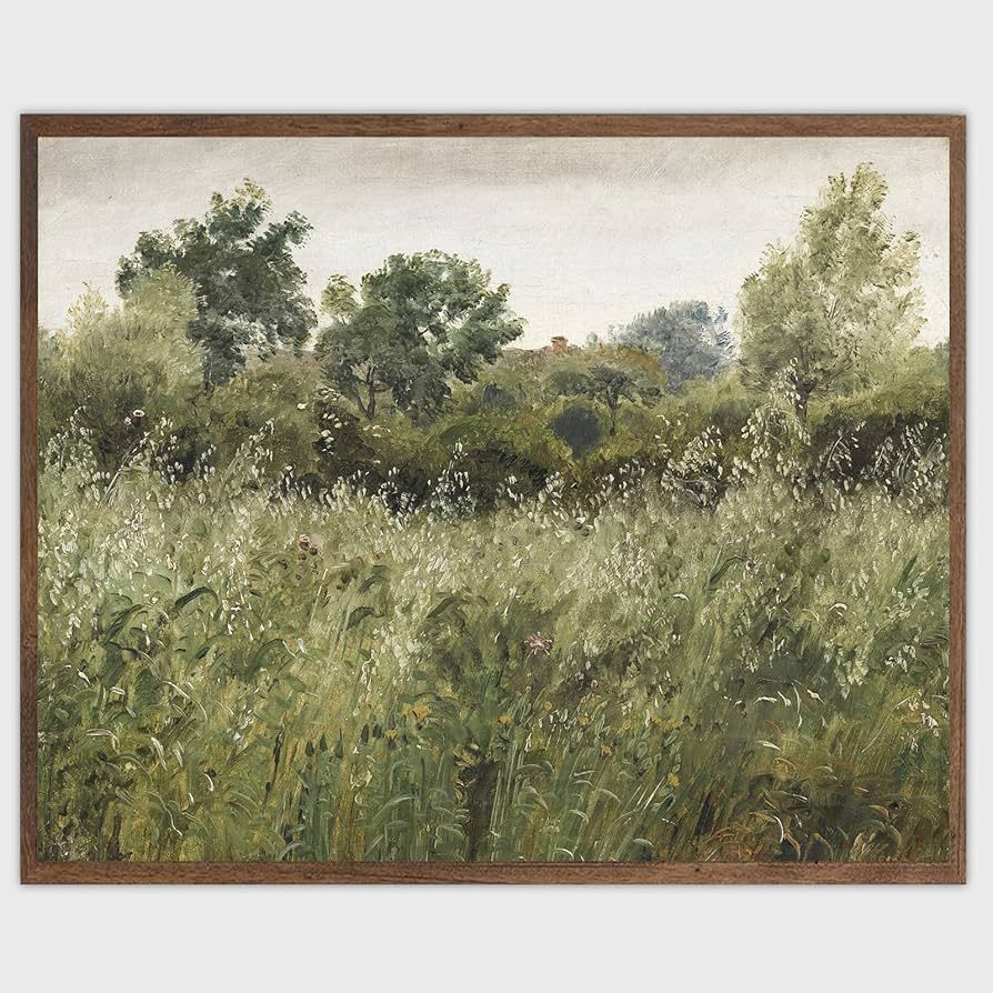 Vintage Landscape Canvas Painting Wall Art Wildflower Painting on Canvas for Kitchen Forest Lands... | Amazon (US)