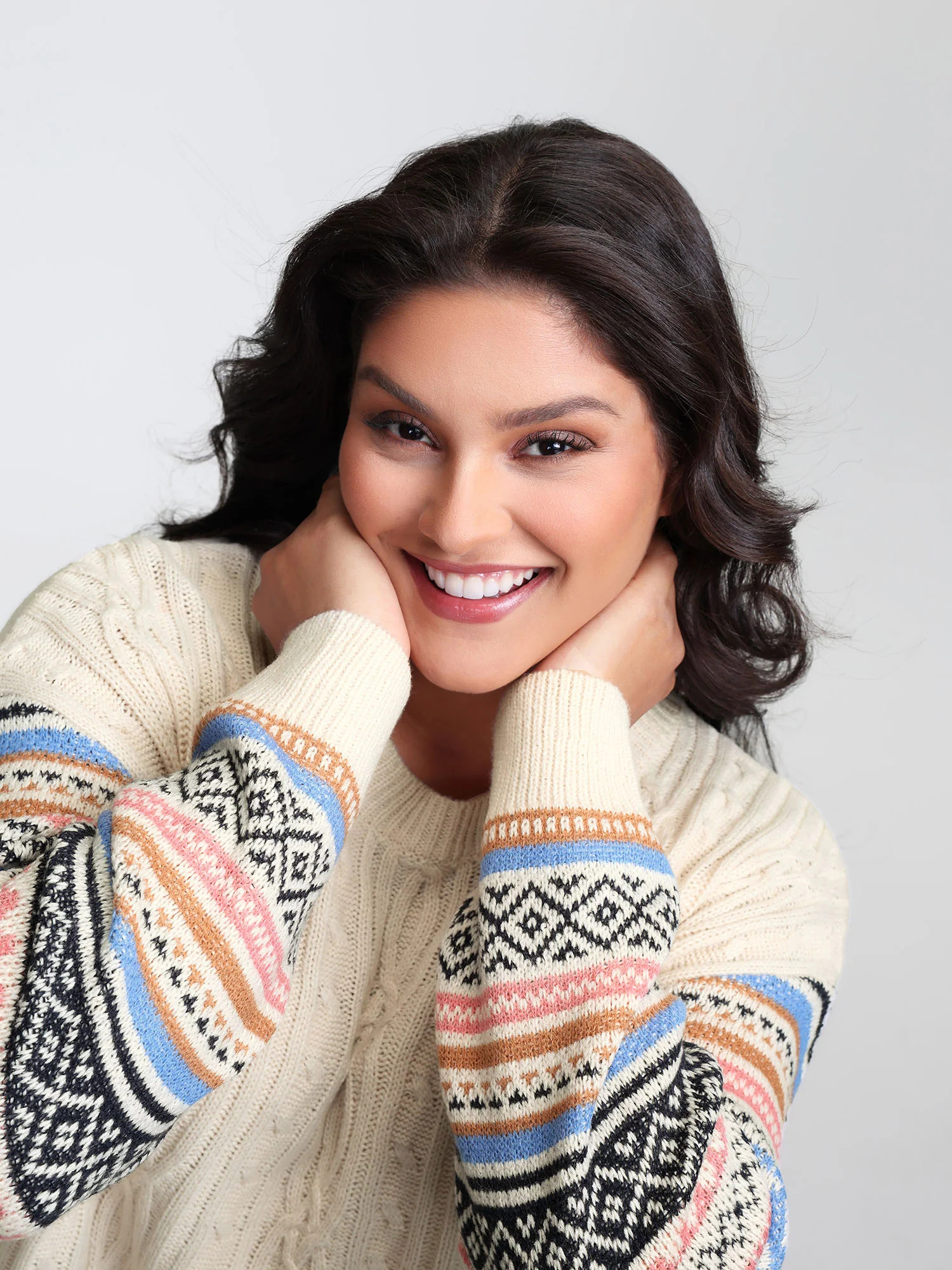 Boho Stripes Jacquard Textured Pullover | Bloomchic