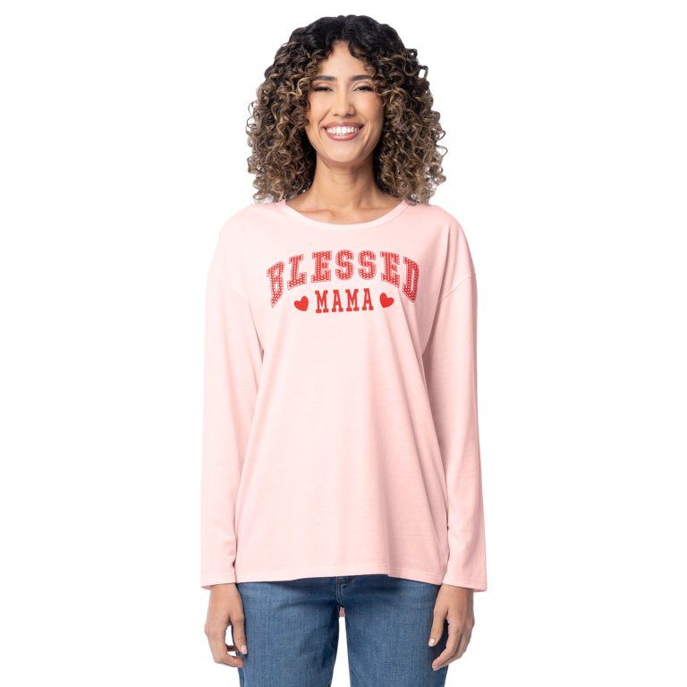 Valentine's Day Women’s Graphic Tee with Long Sleeves from Way To Celebrate, Sizes S to XXXL - ... | Walmart (US)