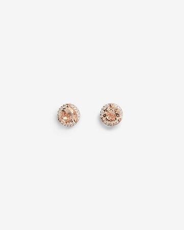 round cubic zirconia post back earrings | Express