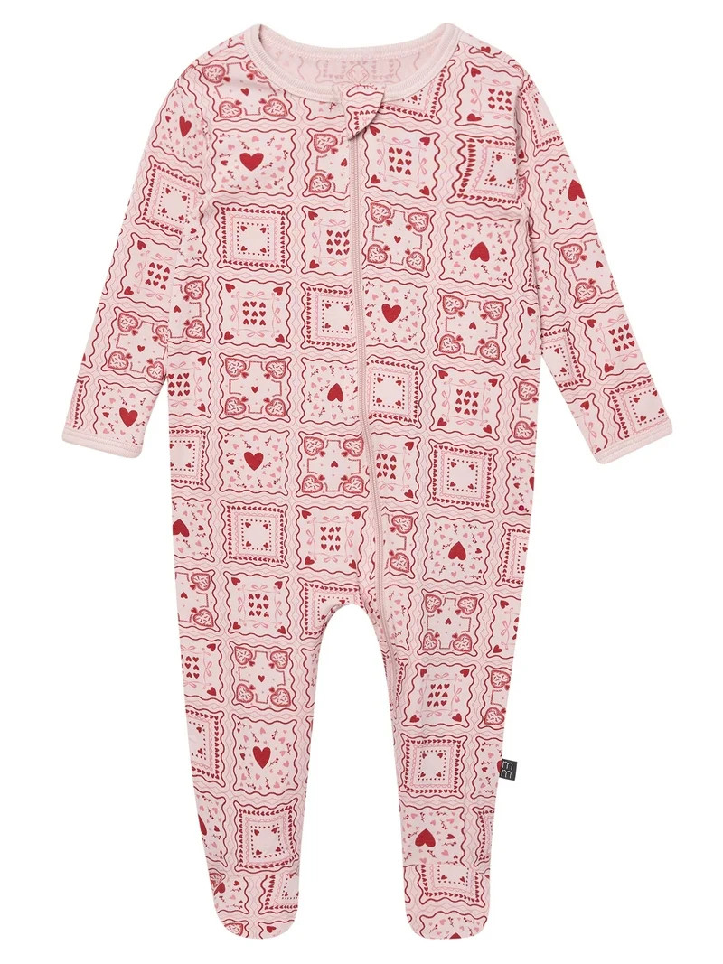 Modern Moments by Gerber Baby Neutral Viscose Valentine´s Day Sleep ´N Play Footed Pajamas, Siz... | Walmart (US)