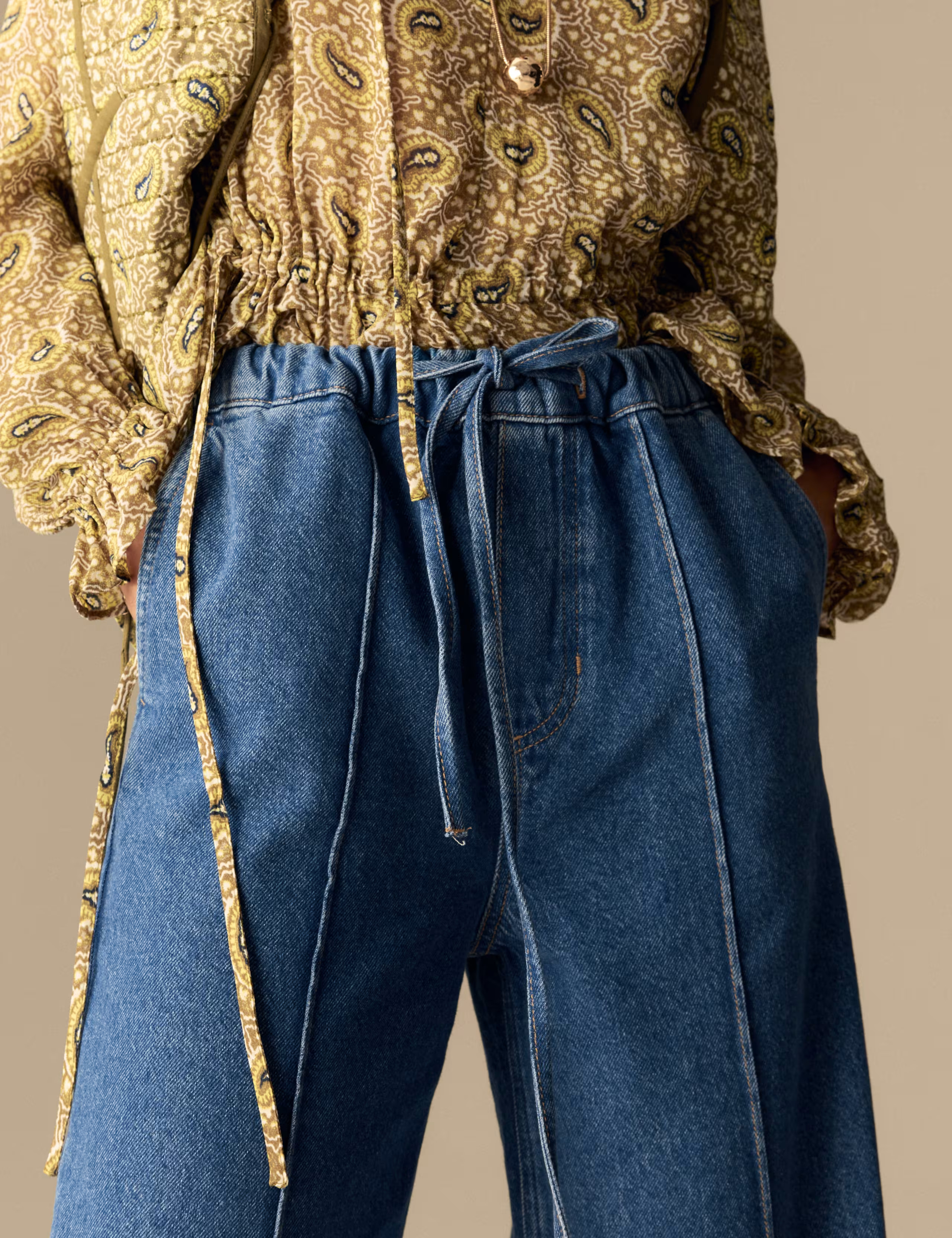 Lyocell Blend Pintuck Wide Leg Jeans | Marks & Spencer (UK)