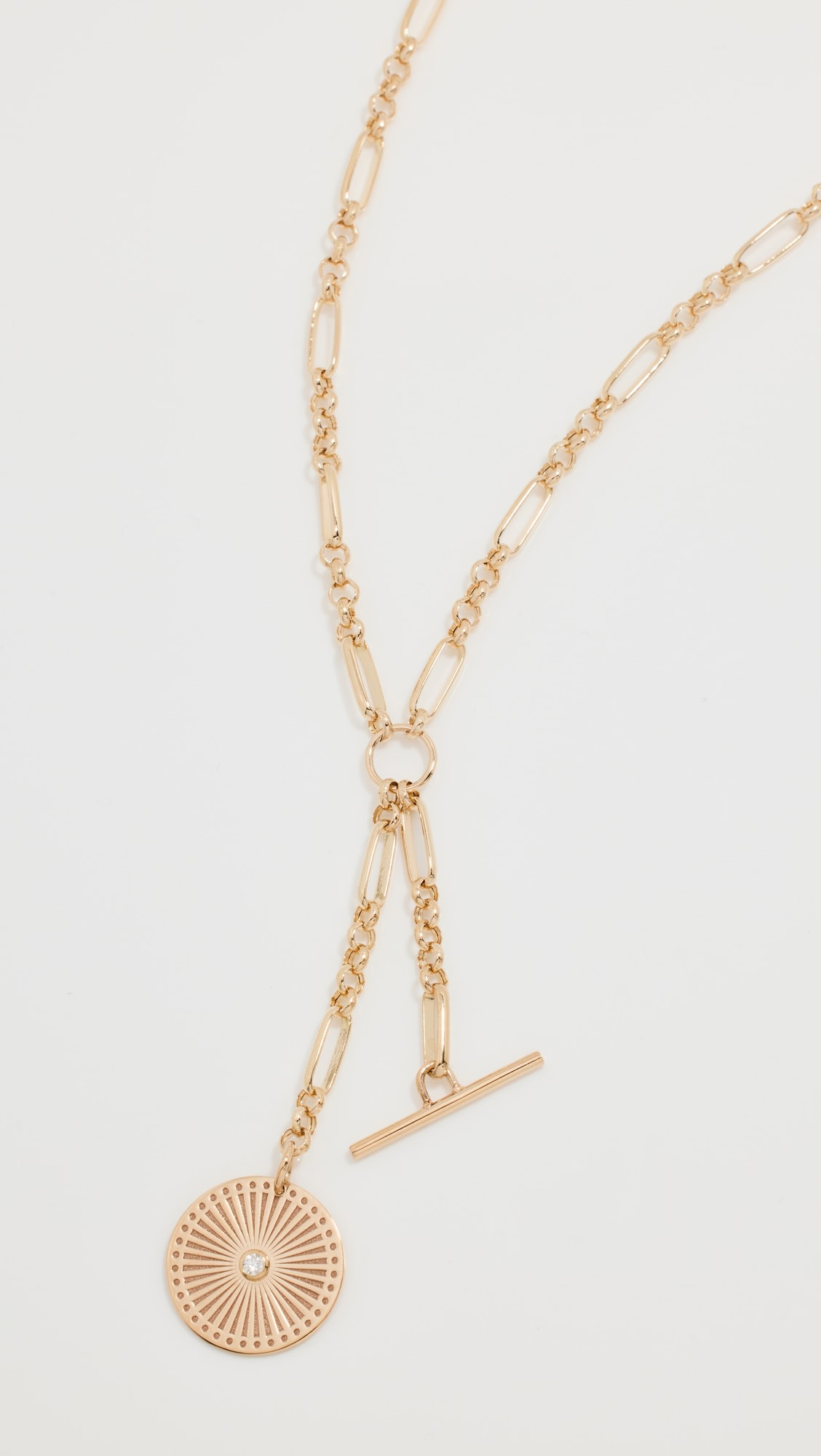 14k Bezel Diamonds Lariat Necklace | Shopbop