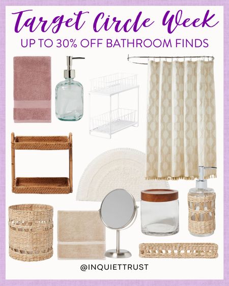 Last day to shop the Target Circle Week event! Here are some cute decor pieces and useful products on sale to upgrade your bathroom!
#homedeals #powderroominspo #affordablefinds #organizationidea

#LTKhome #LTKSeasonal #LTKxTarget