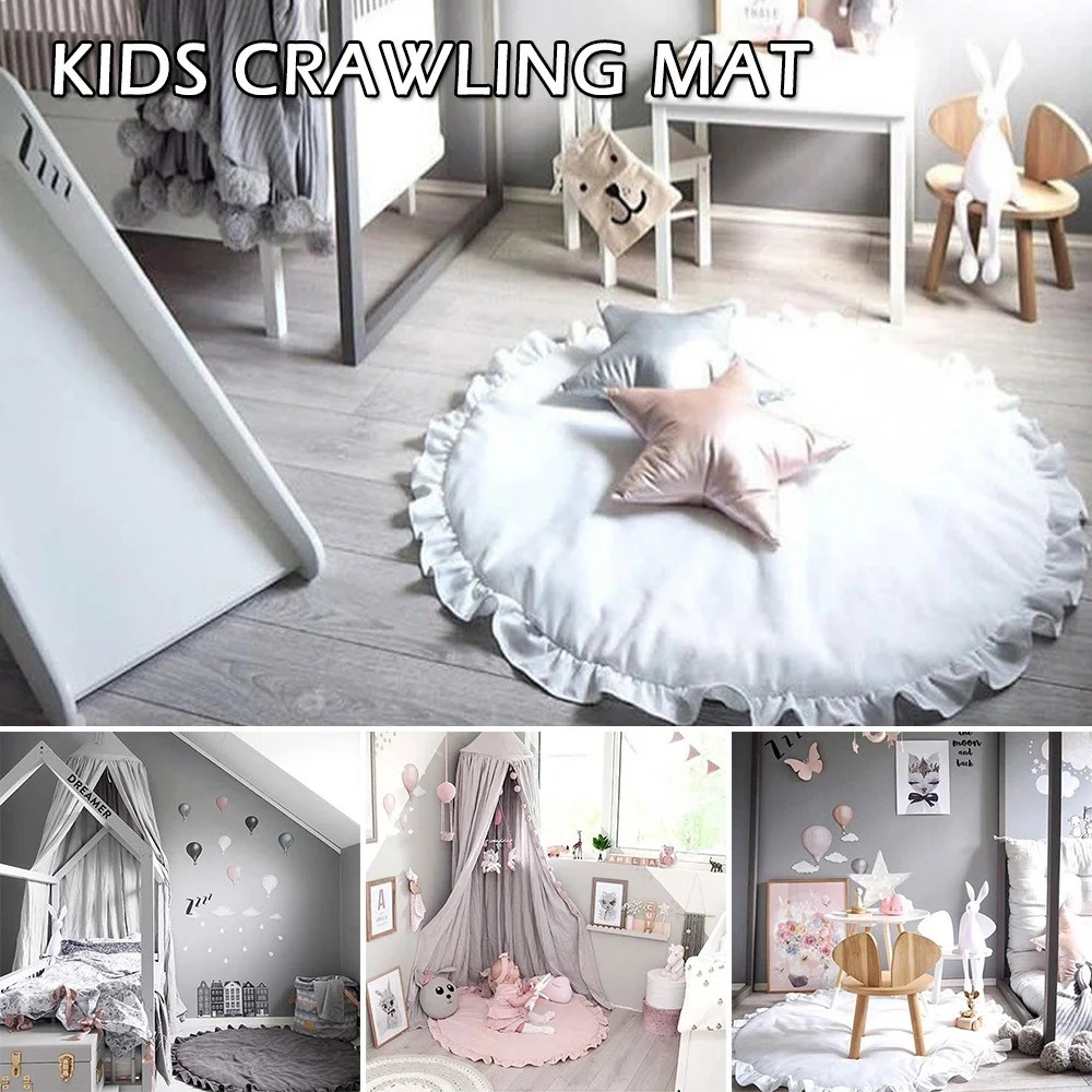 Newborn Baby Padded Play Mats Soft Cotton Crawling Mat Kids Game Rugs Round Floor Carpet | Walmart (US)