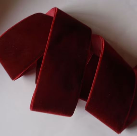 3 yards 1.5 inches Velvet Ribbon in Dark Red RY15-240 | Etsy (US)