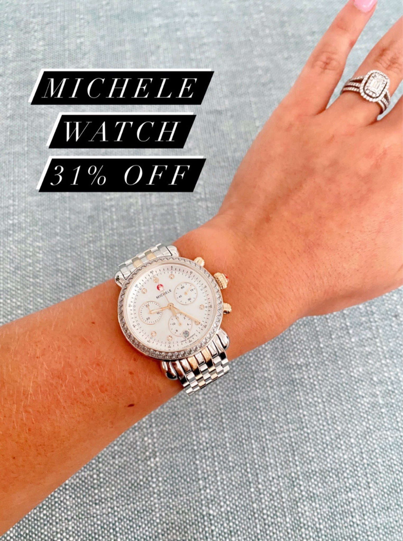 Women\'s Diamond Accent Stainless CSX36 Watch, 36mm - 0.62ctw MICHELE CSX Women Diamond Accent Wristwatches for sale | eBay main image 4