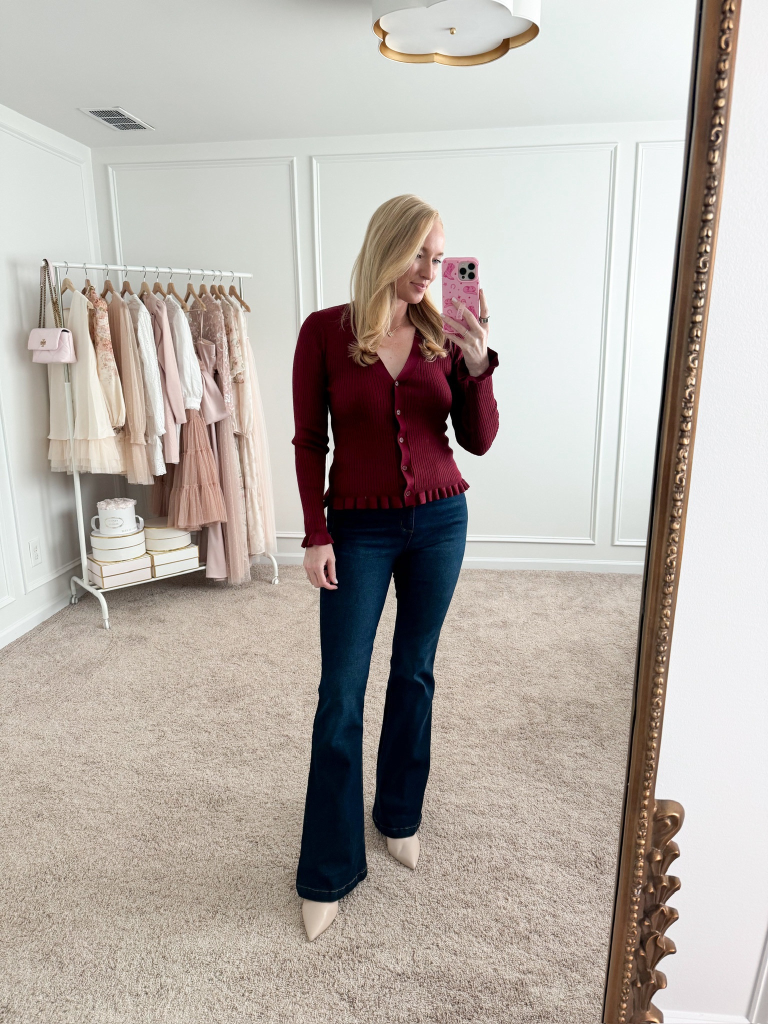 Obsessed with this elevated fall outfit from Walmart and both the top and jeans are under $30! Wearing size small in the top and size 4 in the jeans. Fall outfits // work outfits // date night outfits // flare leg jeans // Walmart finds 

#LTKSeasonal #LTKFindsUnder50 #LTKStyleTip