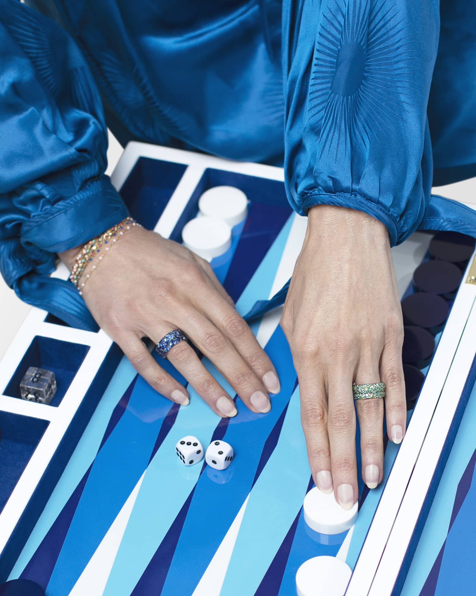 18K Rose Gold 3.5mm Band Ring with Green Emeralds, Size 6 | Neiman Marcus