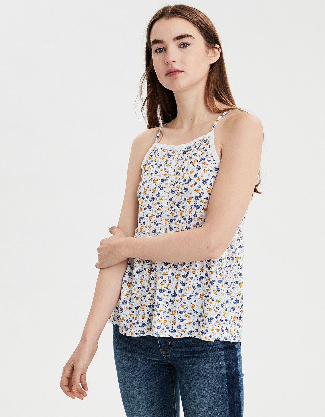 AE Soft & Sexy Lace Floral Top | American Eagle Outfitters (US & CA)