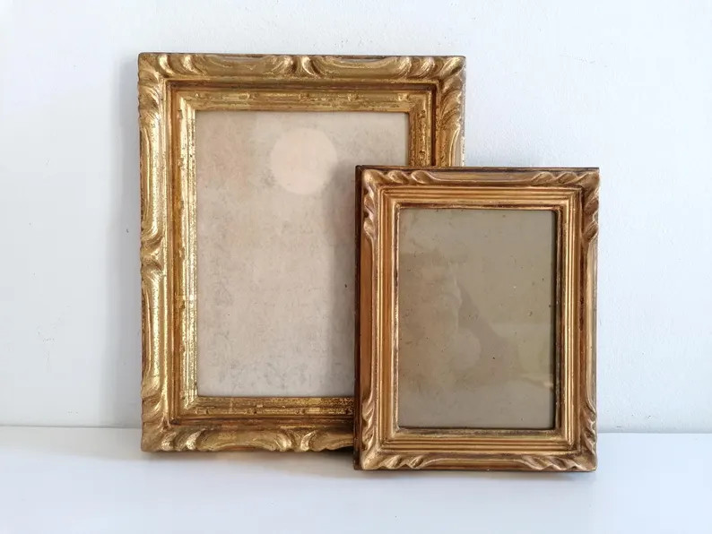 Picture frames set, genuine antique gilded photo frames, vintage wooden frames, art framing | Etsy (US)