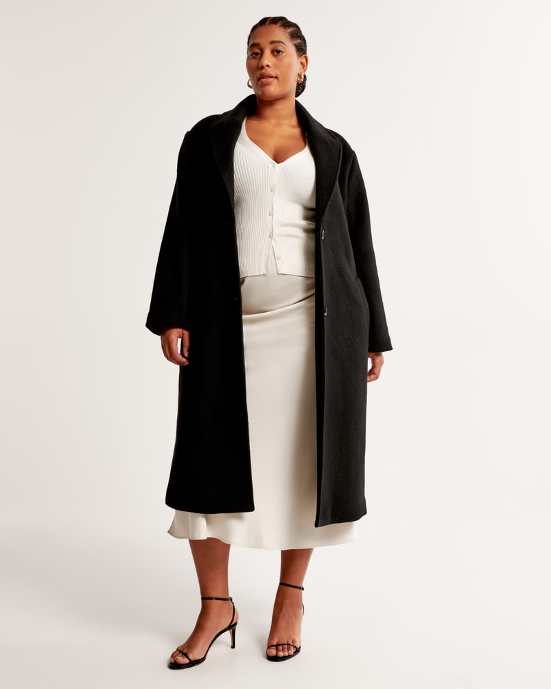 Wool-Blend Tailored Topcoat | Abercrombie & Fitch (US)