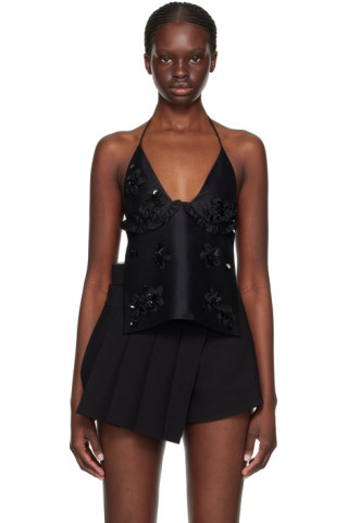 Black Floral Camisole | SSENSE