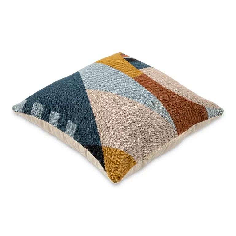 Mainstays Decorative Throw Pillow, Geo Face, Multi, 18" Square, Single Pillow | Walmart (US)