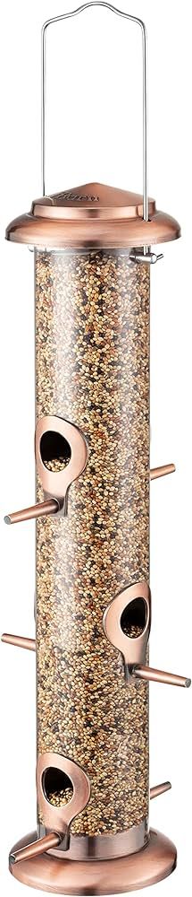 iBorn Metal Bird Feeders Brushed Copper Wild Bird Feeder for Outdoors Hanging All Metal Brushed C... | Amazon (US)