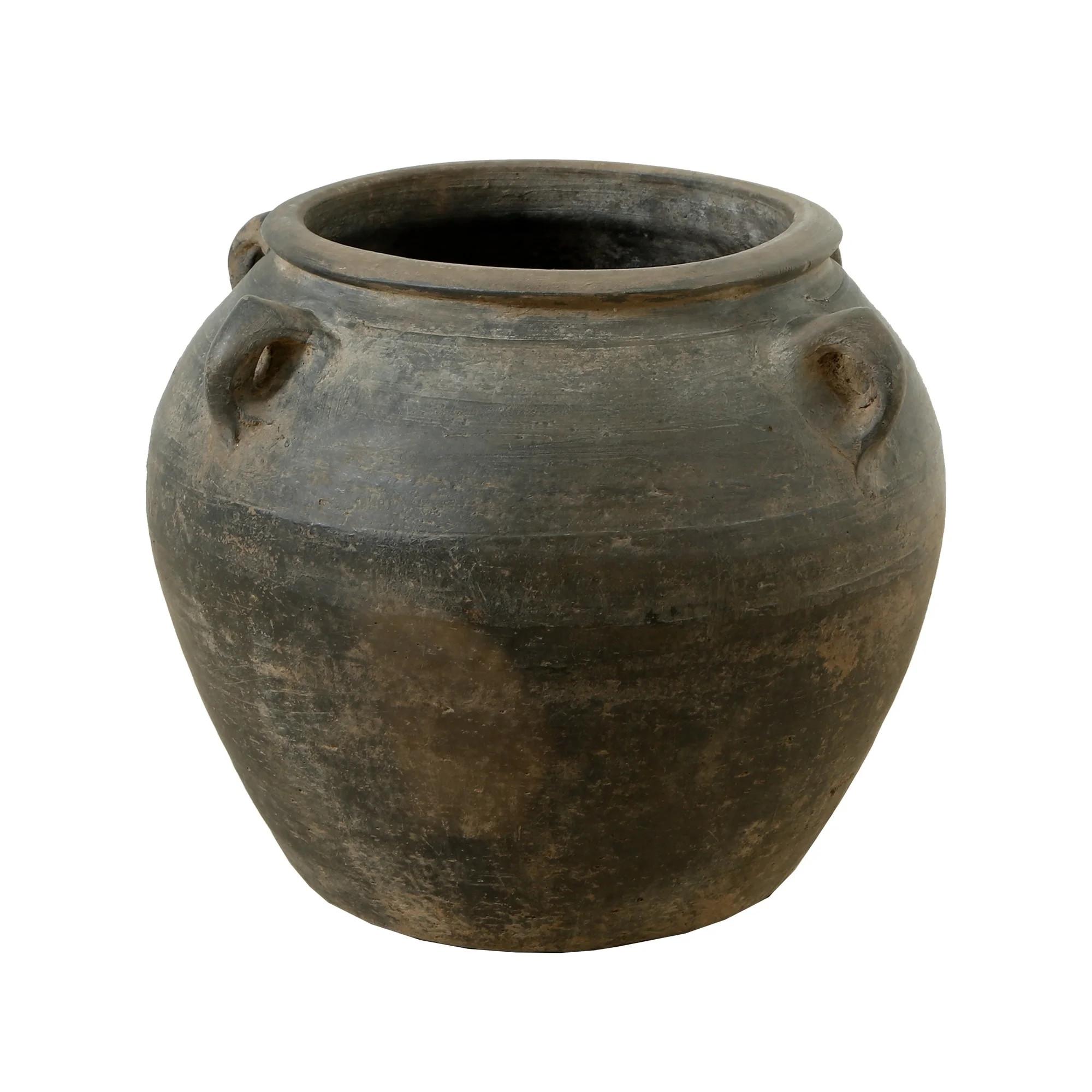 Artissance  14.2"W Large Gray Pottery Indoor Outdoor Vintage Water Jar w/4 Handles, Home and Gard... | Walmart (US)