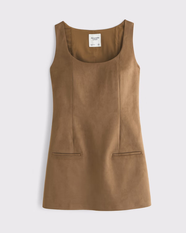 Vegan Leather Pinafore Mini Dress | Abercrombie & Fitch (US)