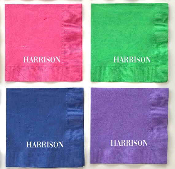 Personalized napkins, Personalized gift, Custom napkins, Foil stamped napkins, Bar cart napkins, ... | Etsy (US)