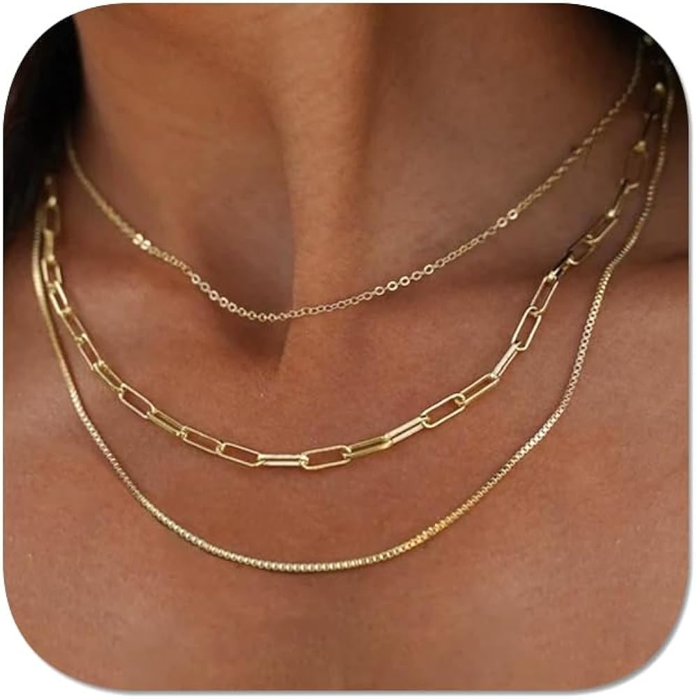 17 MILE Layered Chain Set Trendy Necklace for Women      
 No Gemstone | Amazon (US)