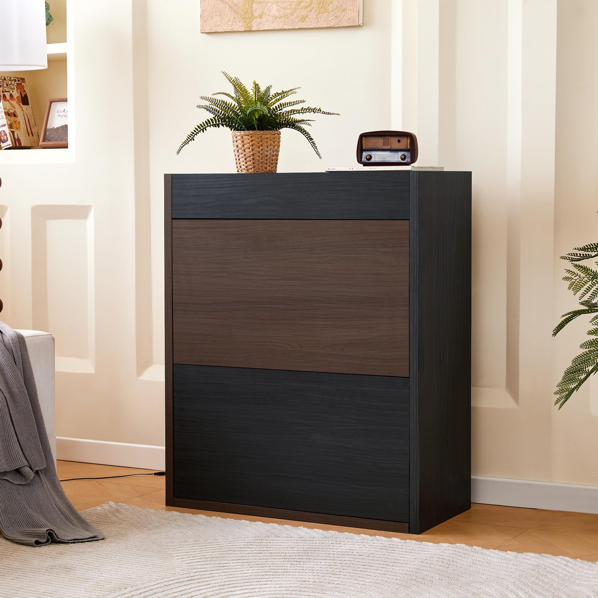 90 Degree Storage Caninet, Extendable Shoe Storage Cabinet, Entryway Shoe Rack with Drawers and D... | Amazon (US)
