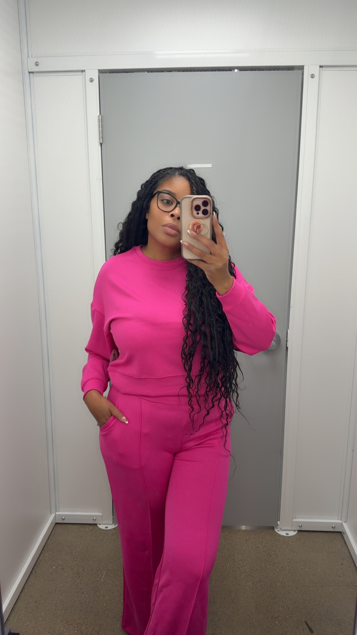 Walmart ScubaKnit Sets 🤎🩶💗🖤
These ScubaKnit cropped sweatshirts + seamed wide-leg pants are buttery soft. I’m not even saying you need them… but I cannot wait to wear these to the airport or to be cozy in the living room on Thanksgiving.
I’m wearing:
• Sweatshirt: Medium $20
• Sweatpants: Medium (average length) $21
For reference: 5’6” · ~190 lbs · Curvy fit 

 #LTKmomlife #LTKOver40 #LTKFindsUnder50