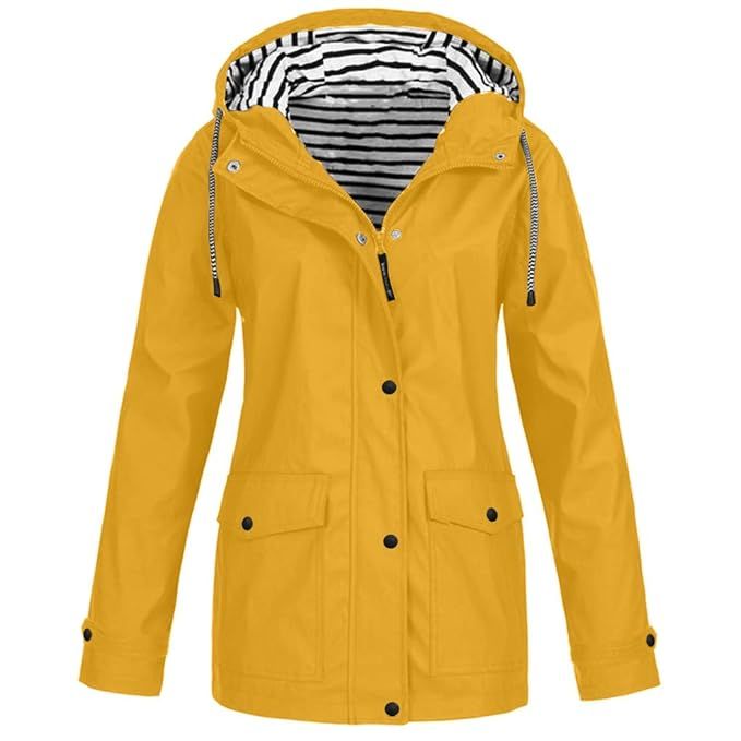 Doublelift Outdoor Rain Jacket for Women Solid Rain Lightweight Plus Size Waterproof Hooded Rainc... | Amazon (US)
