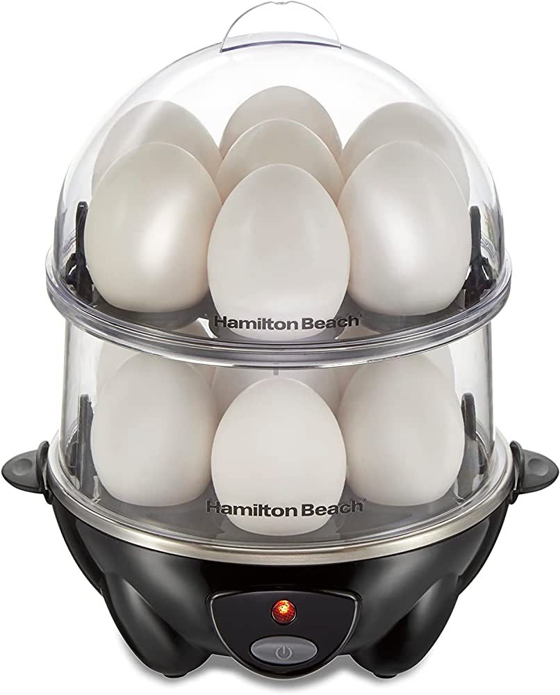 Hamilton Beach 3-in-1 Electric Egg Cooker for Hard Boiled Eggs, Poacher, Omelet Maker & Vegetable Steamer, Holds 14, Black (25508) | Amazon (US)
