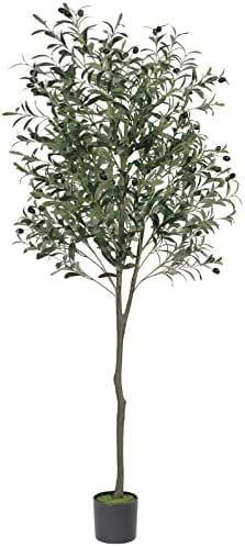 VIAGDO Artificial Olive Tree 6ft(70in) Tall Fake Potted Olive Silk Tree with Planter Large Faux O... | Amazon (US)