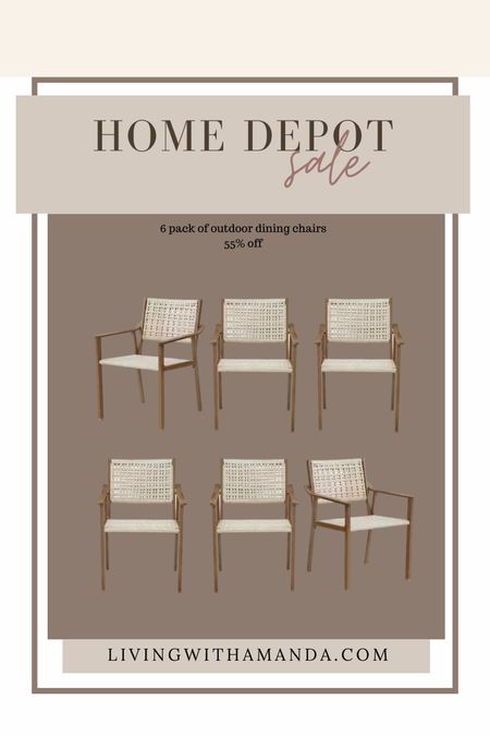 Home Depot outdoor dining chairs
55% off set of 6 chairs

#LTKParties #LTKSeasonal #LTKHome
