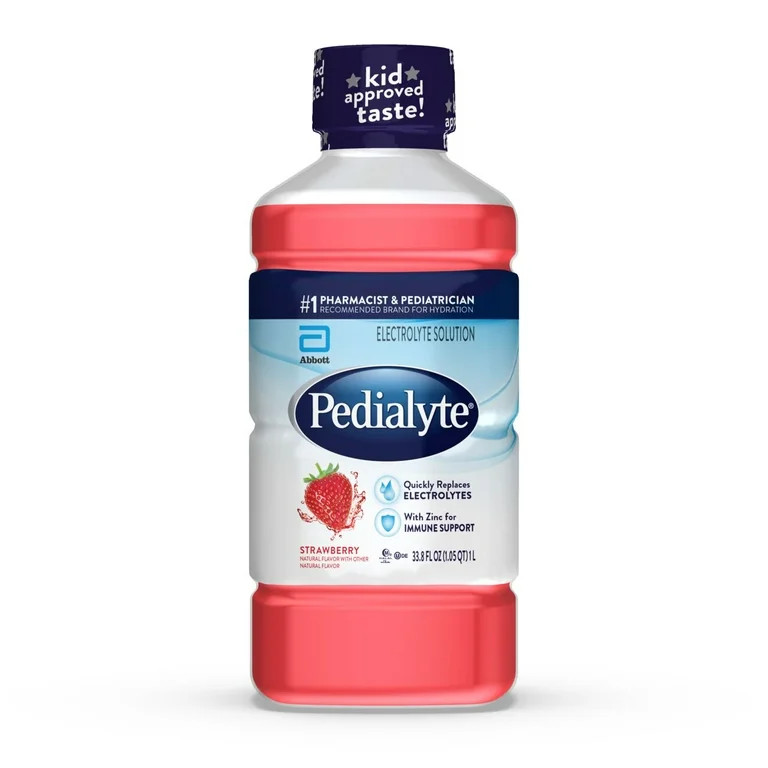 Pedialyte Electrolyte Solution, Strawberry, Hydration Drink, 1 Liter - Walmart.com | Walmart (US)