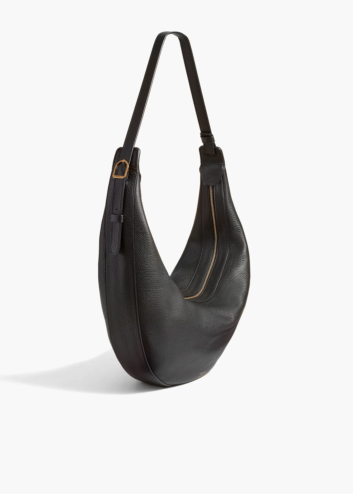 KHAITE - Augustina Hobo In Black Pebbled Leather | Khaite