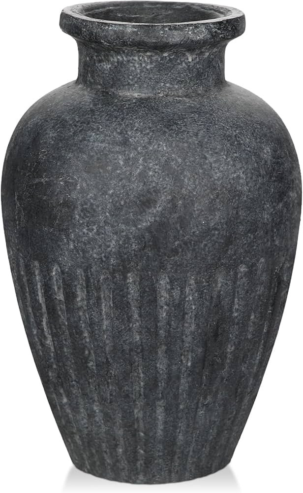 Rustic Ceramic Vase 11 Inch Farmhouse Pottery Clay Vase Distressed Flower Vases for Boho Home Dec... | Amazon (US)