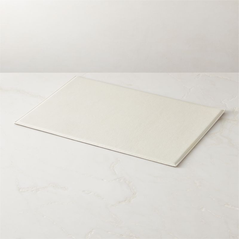 Ivory Leather Desk Blotter + Reviews | CB2 | CB2