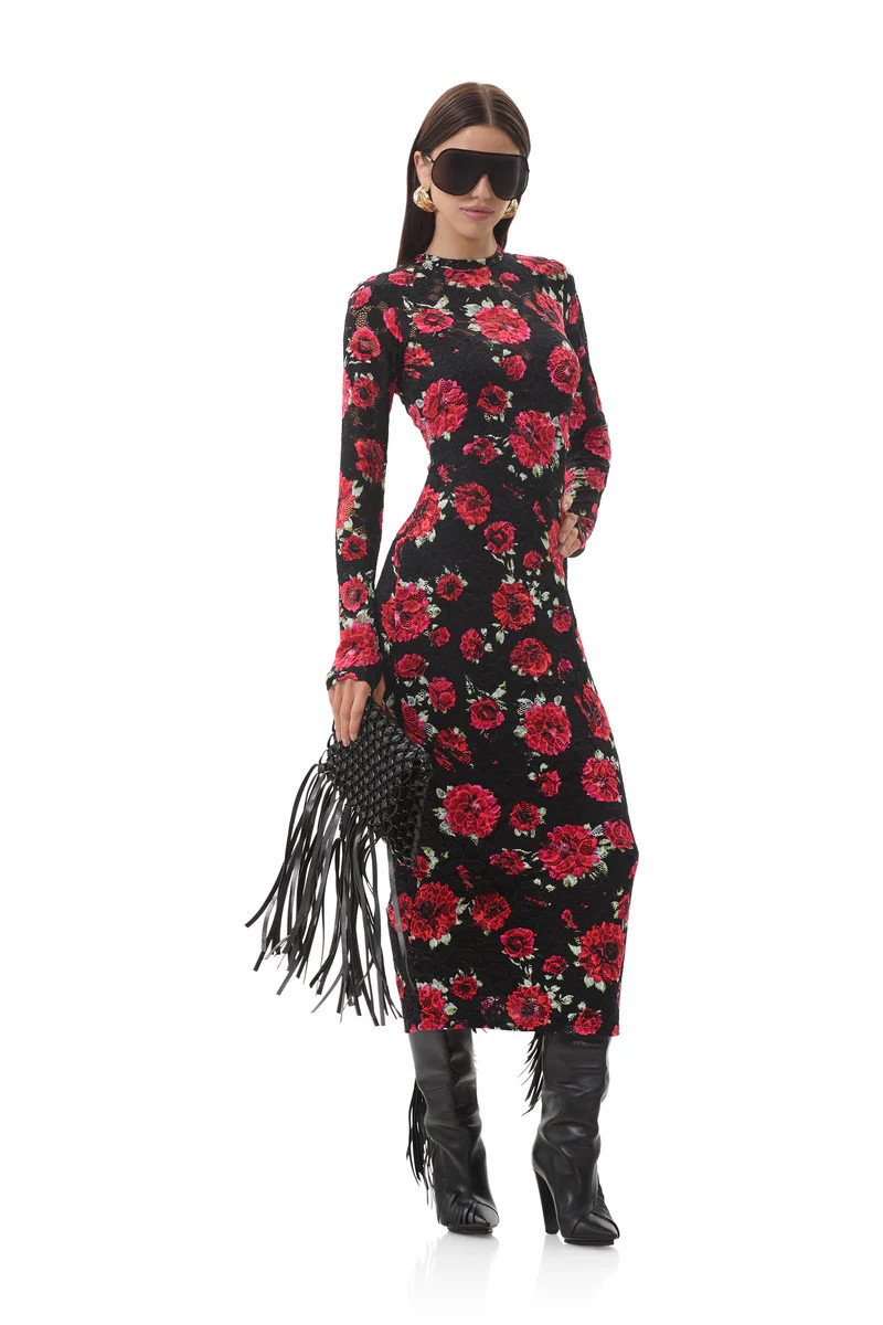 Ashland Crochet Lace Dress - Painted Roses | ShopAFRM