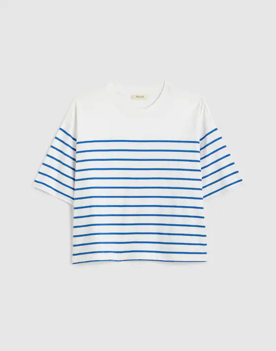 The Boxy Crop Tee in Allday Jersey | Madewell