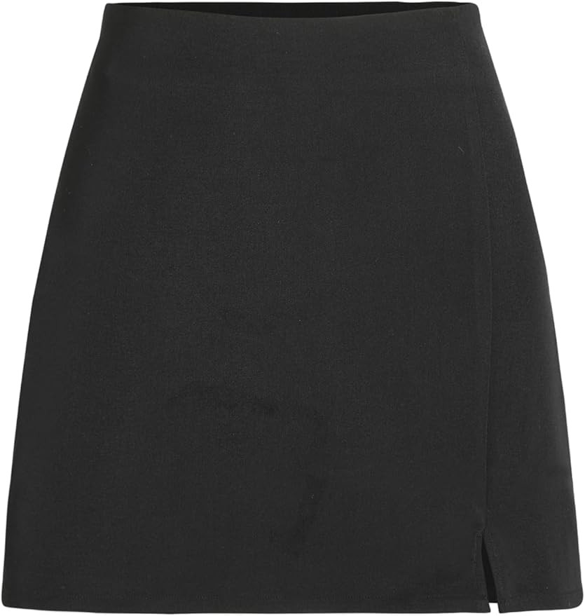 Cider Mini Skirt High Waist Zip Up Split Bodycon Fitted Party A Line Skirt | Amazon (US)